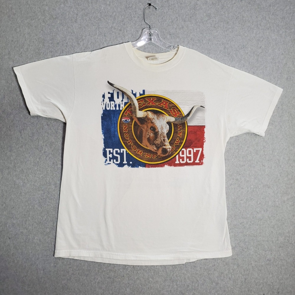 Nascar Chase Authentics Men Shirt XL White 2011 Texas Motor Speedway Bull Horns